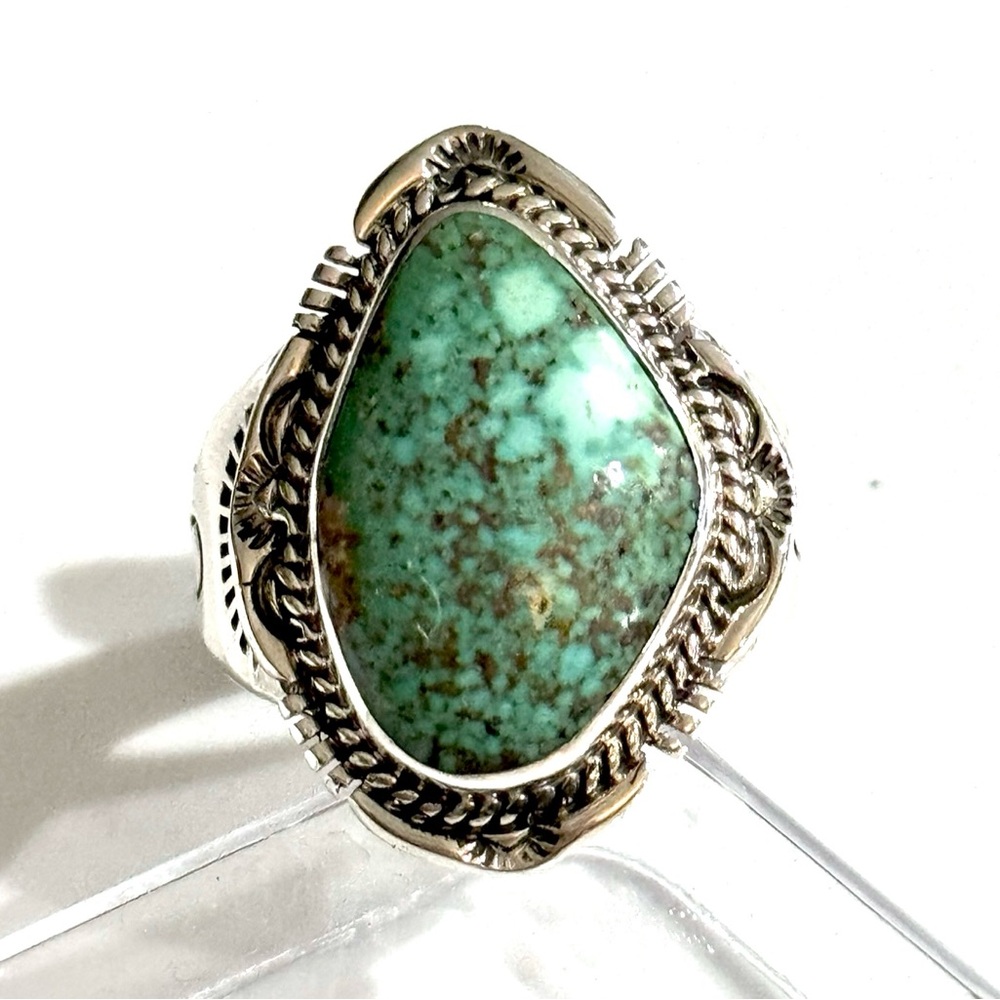 Signed - John Nelson, Navajo. Vintage Royston Turquoise Sterling Silver Ring
